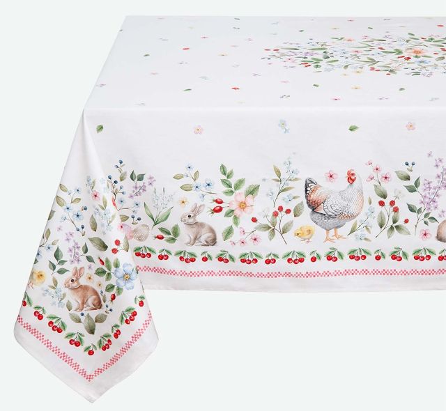 French tablecloth coated or cotton (Printemps. white) French tablecloth coated or cotton (Printemps. white)